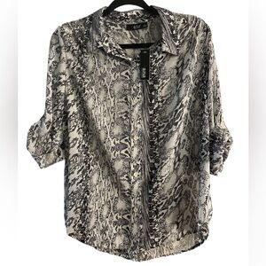 NWT a.n.a Snakeskin Patterned Blouse